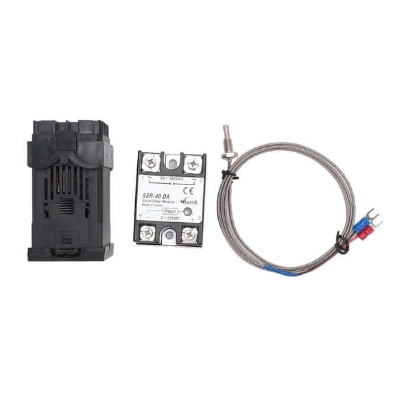 Riousery REXC100 Thermostat 40DA SSR K Type Thermocouple Set Digital Display Industrial Temperature Controller Kit (4.72 inches / 12 cm)