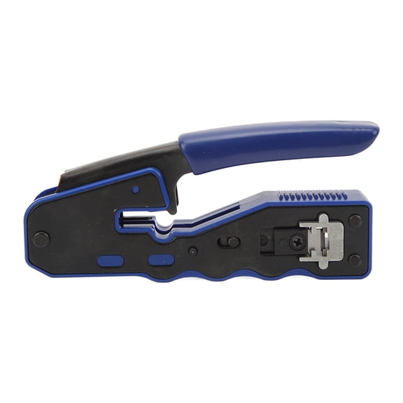 Riousery RJ45 Crimp Tool Pass Through Crimper Kit with Cat5 Cat5e Cat6 Cat6A Support, Includes 50 Crystal Heads, Protective Covers, Cable Tester, Wire Stripper, Professional Engineering Grade Tool