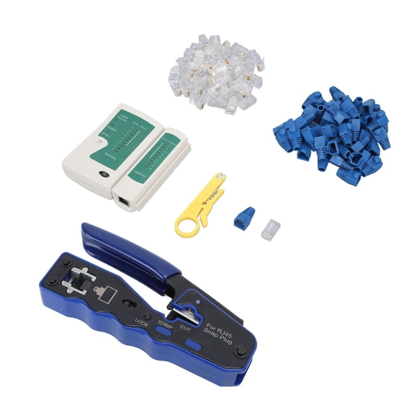 Riousery RJ45 Network Cable Tester Wire Crimper Pliers Ethernet Registered Jack Wire Cutting Stripping Tool Kit