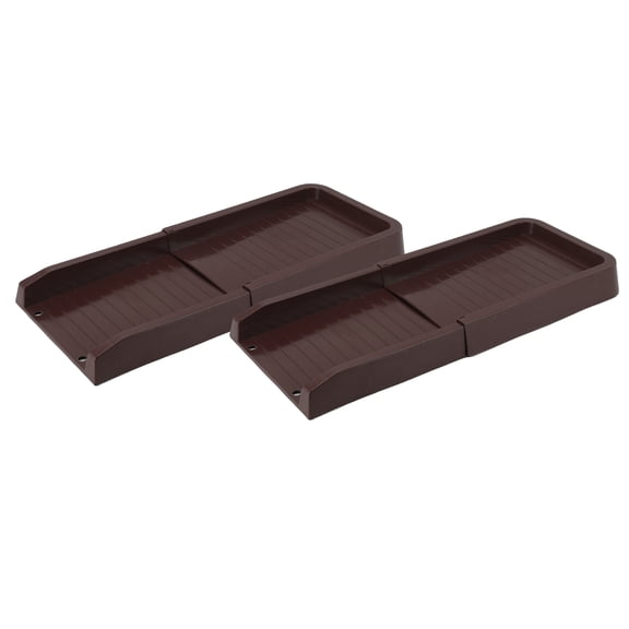 Riousery Rain Gutter Splash Guards Downspout Extension Weather Proof PP Drain Tray For Outdoor Garden Protection From Heavy Rain Brown (23.62 inches / 60 cm)