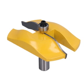 Riousery Raised Panel Router Bit Cove Woodworking Door Wood Milling Cutter Carbide 1/2in Shank 3-1/2in Dia Silver