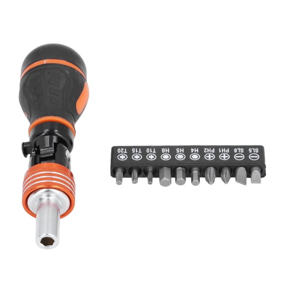 Riousery Ratcheting Screwdriver Bit Set 10 in 1 MultiBit Adjustable Angled Household Maintenance Tool (8.27 inches / 21 cm)