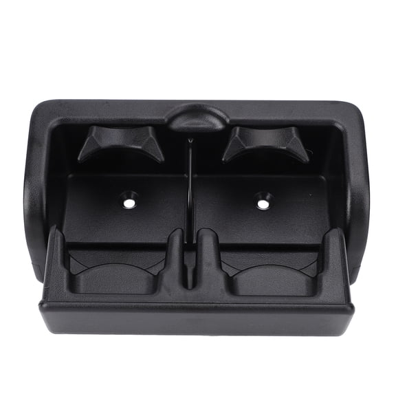 Riousery Rear Seat Console Cup Holder Assembly for QX56 QX80 Armada 2012-2019, Back Armrest Drink Mount Stand Countertop Prevent Spill Easy Install 88741-1LK3D Premium Center Console Organizer Black