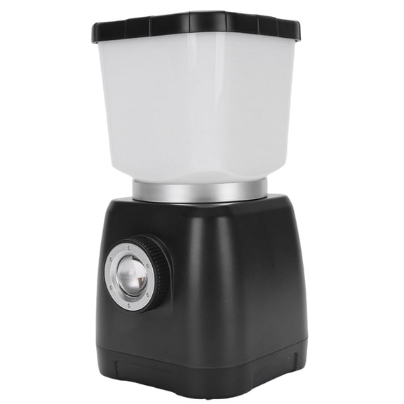 Riousery Rechargeable Camping Lantern Hand Cranked Self Generating Power 6000mAh Battery LED Tent Light Portable Flashlight for Outdoor Emergency Preparedness Hiking Black (8.66 inches / 22 cm)