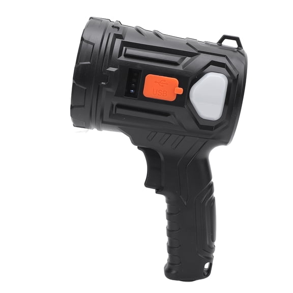 Riousery Rechargeable Spotlight Portable LED Flashlight Searchlight 1200mAh Battery Outdoor Hunting Camping Fishing Black
