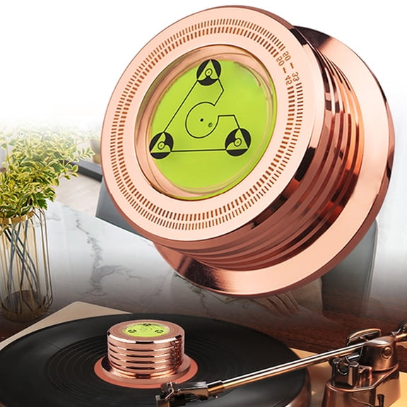 Riousery Record Weight Stabilizer 50Hz Bubble Level Turntable LP Disc Clamp for Vinyl Player Rose Gold 2.99 in / 76 mm