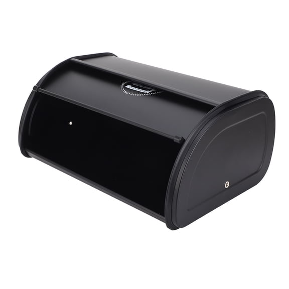 Riousery Retro Iron Countertop Bread Box Storage Container for Kitchen Cabinet, Black (12.6 in / 32 cm)