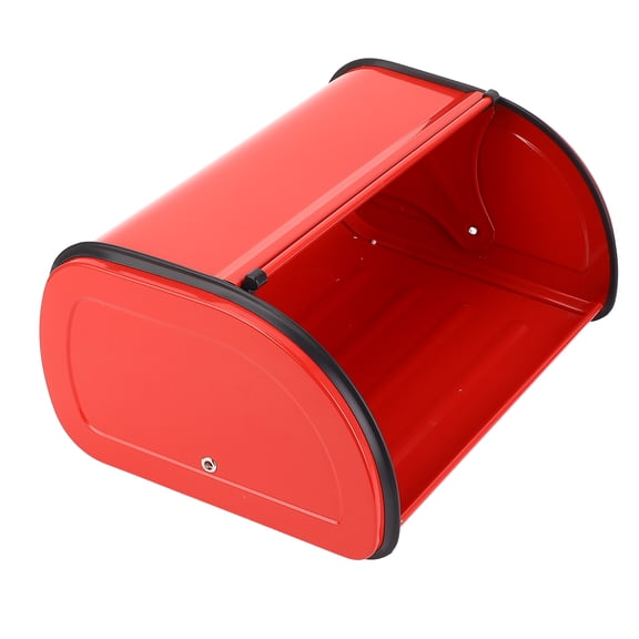 Riousery Retro Iron Countertop Bread Box Storage Container for Kitchen Cabinet, Red (12.6 in / 32 cm)