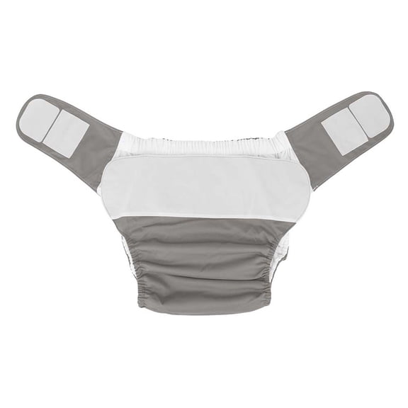 Riousery Reusable Adult Cloth Diapers Incontinence Underwear, Waterproof Leak Prevention Pocket Nappies for Men and Women, Adjustable Fit (19.7-49.9 inches / 50-126.7 cm) Washable Pants, Gray