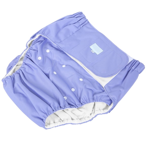 Riousery Reusable Adult Diaper Washable Incontinence Underwear for Men and Women, Adjustable Cloth Nappy Pants for Elderly, Light Purple, Size L, Fits 35.4 - 59.1 Inches (90 - 150 cm) Waist