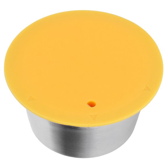 Riousery Reusable Coffee Capsule Stainless Steel Refillable Filter Cup Set for Dolce Gusto Coffee Maker Yellow 1.38 inches / 35 mm Height