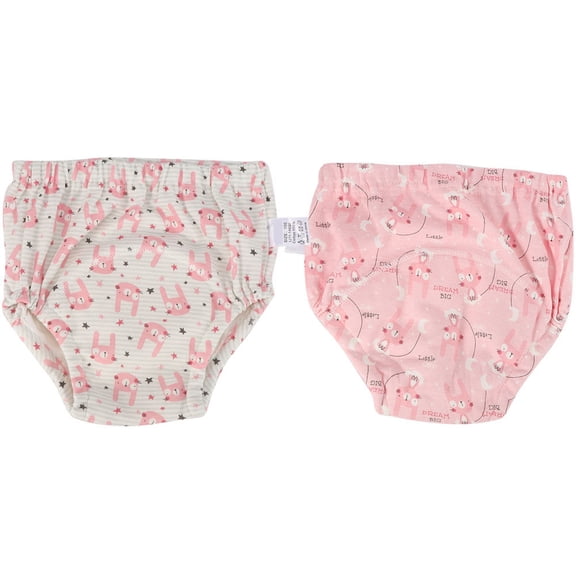 Riousery Reusable Cotton Baby Potty Training Pants, Washable 6-Layer Gauze Diaper Underwear for Toddlers Newborn1# L (9.0 x 8.8 inches / 23 x 22.5 cm), 2-Pack