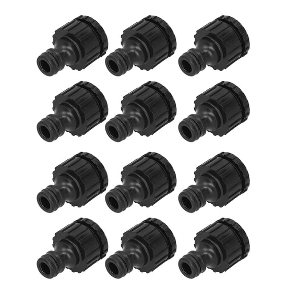 Riousery Reusable G1/2 G3/4 Female Thread Faucet Garden Hose Adapter Plastic Water Pipe Connector Fittings for Home Lawn Irrigation System, 12-Pack, 1.85 x 1.22 Inches / 47 x 31 mm