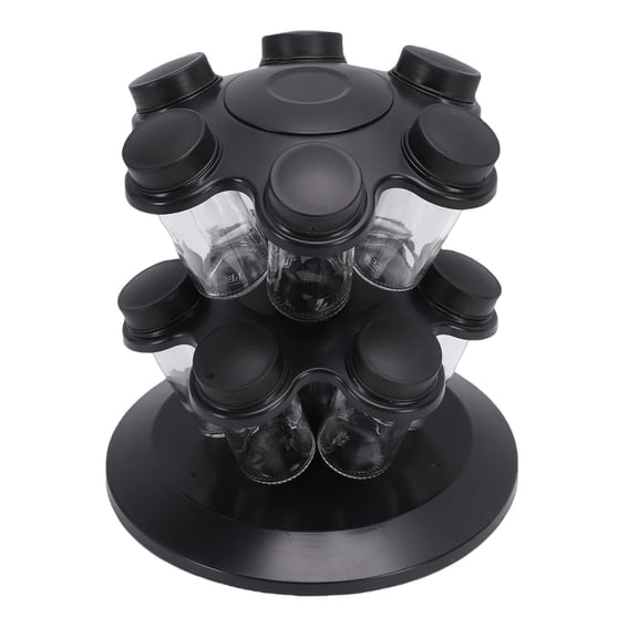 Riousery Revolving Countertop Seasoning Bottle Rack Organizer Kitchen Rotating Seasoning Jar Rack Condiment Holder Shelf Storage Stand For Culinary Preparation (9.4 inches / 23.8 cm) Durable Use