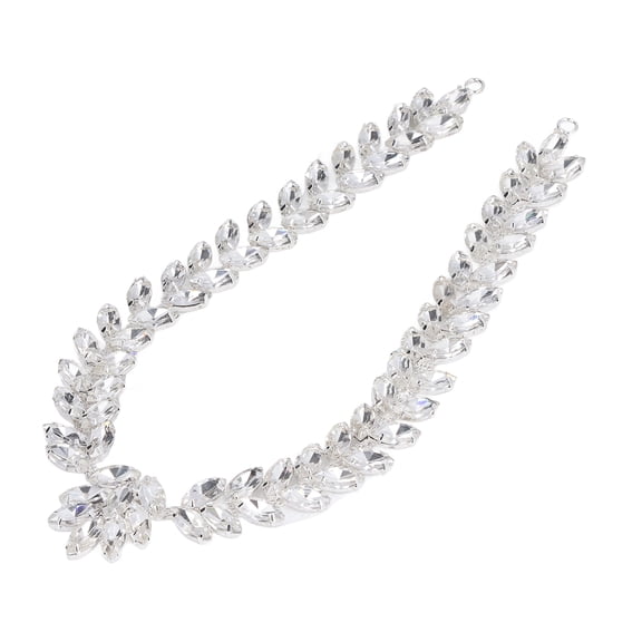 Riousery Rhinestone Applique Eye Catching Bright Color Scratch Proof Wide Application Rhinestone Chain Trim for DIY Clothes Headwear Sewing Crafts Bridal Dresses Accessories 17.52 inches / 44.5 cm
