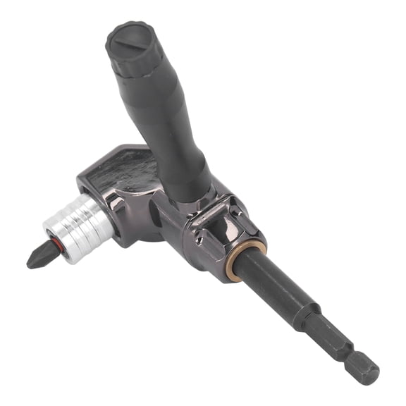 Riousery Right Angle Screwdriver Adaptor Aluminum Alloy 90 Degree Driver Attachment with ABS Handle for Drills Power Tools, 5.9 inches / 15 cm