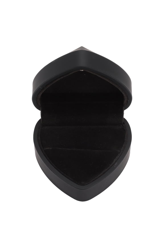 Ring Box LED Heart Shaped Ring Box Waterproof Exquisite Case Romantic Decorative Jewelry Display Box for Proposal Engagement Wedding Anniversary Black (2.76 inches / 7 cm)