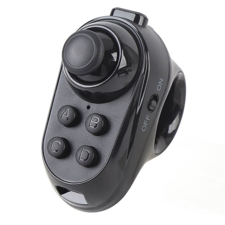 Riousery Ring Shape Bluetooth VR Remote Controller Wireless Gamepad Joystick for Tablet Smartphone Selfie Page Flipping (8 inches / 20.3 cm) Multifunctional Built-in Battery Black