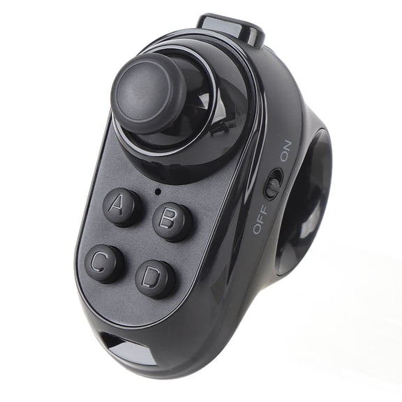 Riousery Ring Shape Bluetooth VR Remote Controller Wireless Gamepad Joystick for Tablet Smartphone Selfie Page Flipping (8 inches / 20.3 cm) Multifunctional Built-in Battery Black