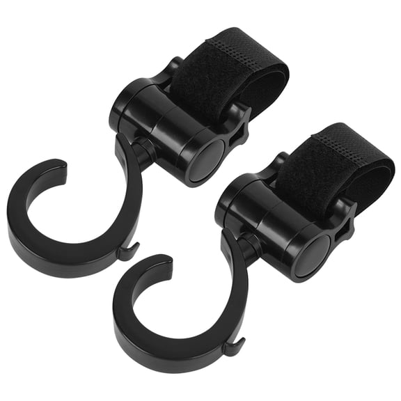 Riousery Rotatable Multi Functional Baby Stroller Hooks Universal Toy Bag Organizer Hanger Clip for Infant Car Seats Compact Travel Accessories Set 2pcs