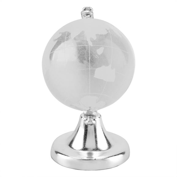 Riousery Round Earth Globe World Map Crystal Glass Ball Sphere Home Office Decor Gift Silver 2.56" / 6.5 cm Premium Glass Sphere Crystal Quartz Desktop Figurine for Modern Home Accents