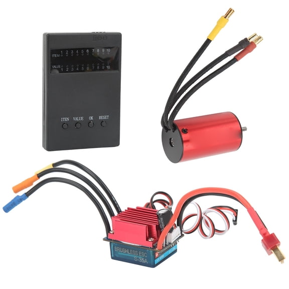 Riousery S2845 2800KV Waterproof Brushless Motor and 35A ESC Electric Speed Controller with Programming Card Combo Kit for Traxxas and HSP 1/12 Scale RC Cars Upgrade Parts