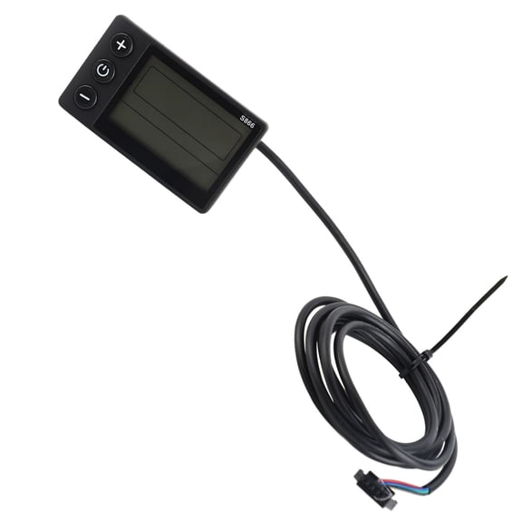 Riousery S866 Electric Bicycle Display LCD Meter 24V 36V 48V E-Bike Scooter Control Panel SM Plug UART Protocol 22.2mm 0.9in Bracket Water Resistant IP65 ABS Material