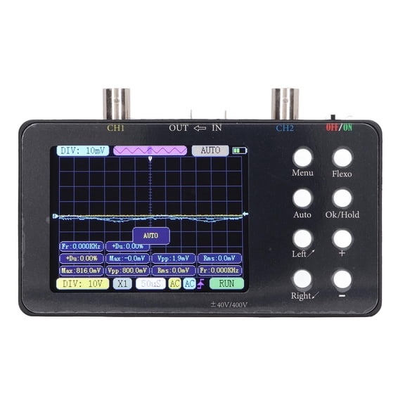 Riousery SCO2 Digital Oscilloscope 2 Channel 3.2in LCD 50M/1CH Sampling Rate 10MSa/S Analog Bandwidth 20KB Storage Oscilloscope Kit
