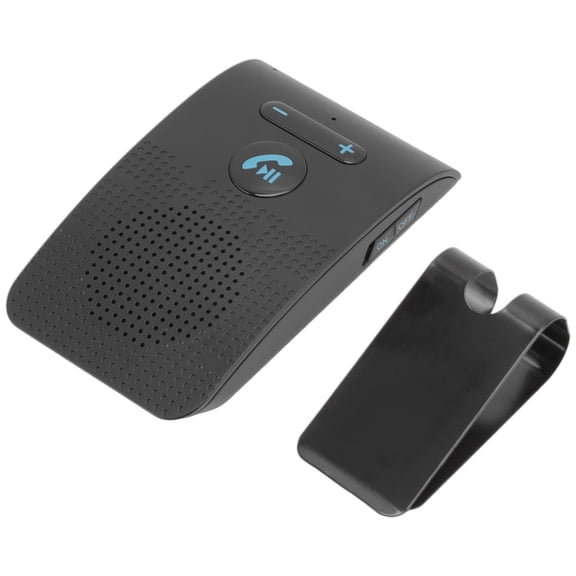 Riousery SP09 Car Bluetooth Speakerphone Wireless Sun Visor Receiver Adapter Handsfree MP3 Speaker with Back Clip, Black