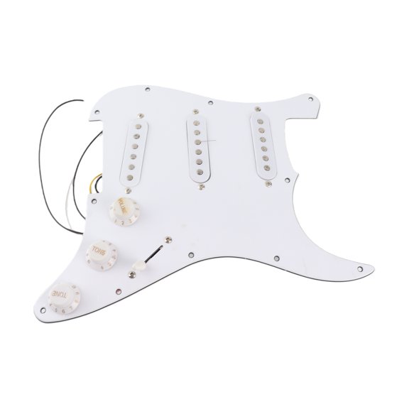 Riousery ST Style Electric Guitar Full Set DIY Accessory Kit Prewired Pickguard Bridge SSS Pickups Silver