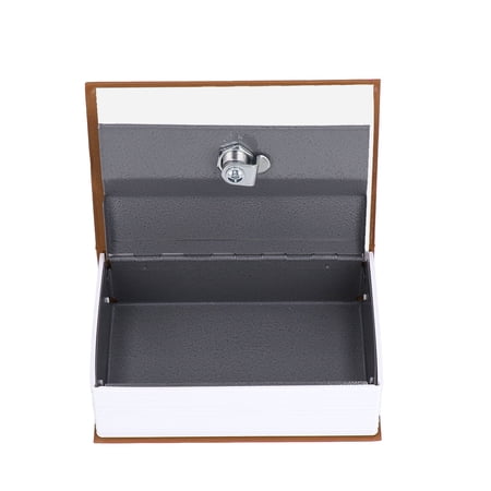 Riousery Safe Box Simulation Book Shape Secret Diversion Storage Case Key Lock Money Saving Box for Bedroom Office, Brown, 7.48 inches / 19 cm