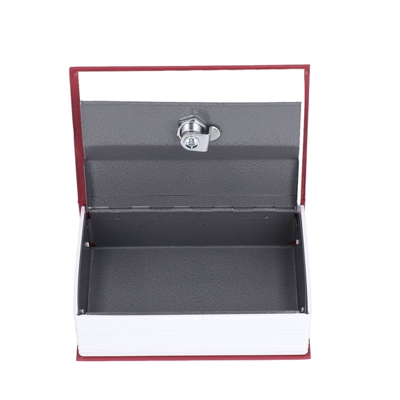 Riousery Safe Box Simulation Book Shape Secret Diversion Storage Case Key Lock Money Saving Box for Bedroom Office, Red, 7.48 inches / 19 cm