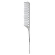 Riousery Salon Rat Tail Hair Comb Men Women Styling Comb Professional Barber Aluminum Metal Comb Silver 9.84 inches / 25 cm [cite 19]