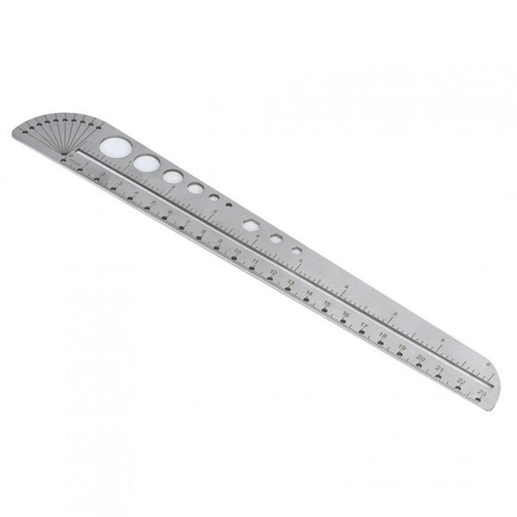 Riousery Scale Ruler Multifunctional Stainless Steel Compass Protractor Measuring Tool, 10.6 inches / 27 cm, Silver