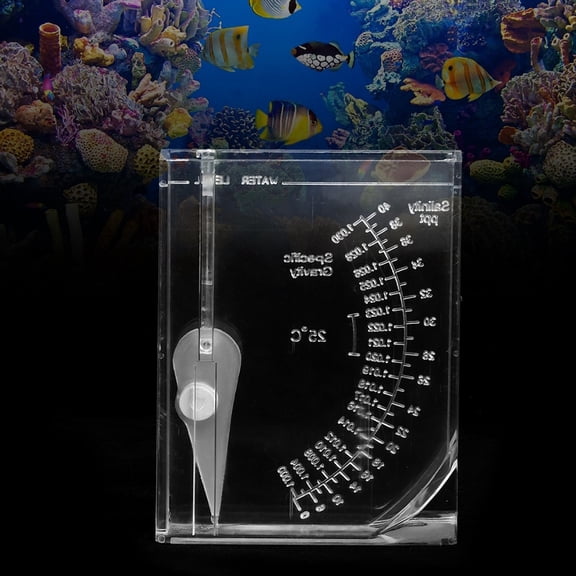 Riousery Seawater Salt Meter Aquarium Salinity Measuring Device for Coral Fish Tank Aquaculture Square Shape Direct Reading Hydrometer (8.66 inches / 22 cm)