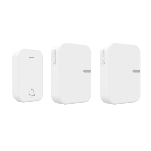 Riousery Self Powered Wireless Doorbell Waterproof Smart Chime Kit No Battery Required 150M Remote Distance 38 Chord Music 4-Level Volume 1 Doorbell 2 Receivers