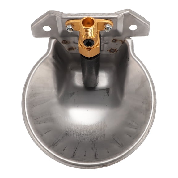 Riousery Sheep Automatic Water Drinking Bowl 10 inches / 25.4 cm Stainless Steel Farm Water Troughs Goat Waterer Fountain with Valve Touch Switch