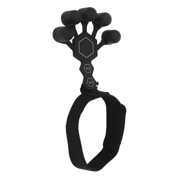 Riousery Silicone Finger Exerciser and Hand Grip Strengthener Trainer, Gripster Flexion Extension Therapy for Elderly and Disabled, Flexible Hand Therapy Tool, One Size, Black, 1 Piece