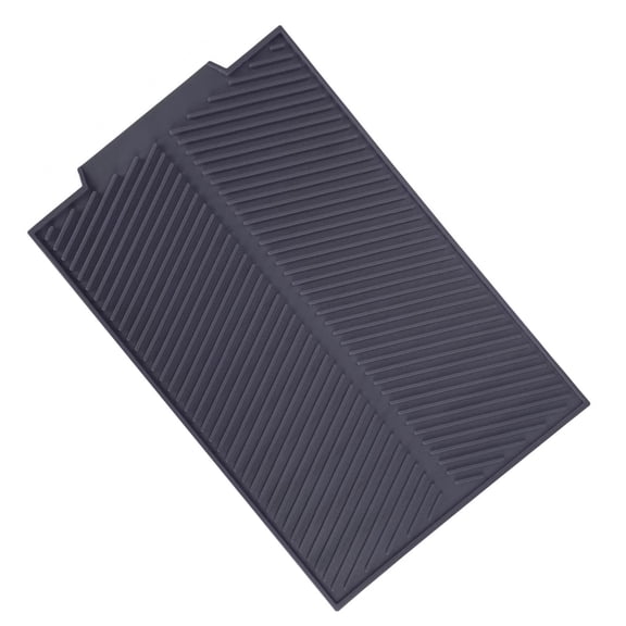 Riousery Silicone Rectangular Dish Drying Mat, 15.35 inches / 39 cm Non-Slip Kitchen Drain Pad for Cups and Dishes, Heat Resistant Countertop Mat, Gray