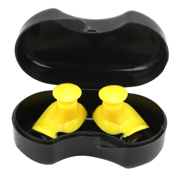 Riousery Silicone Waterproof DustProof Spiral Earplug for Children and Adults Swimming Accessory(Yellow)