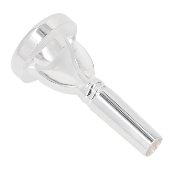 Riousery Silver Plated Trombone Mouthpiece Baritone Euphonium Lip Practice Tool with Storage Box