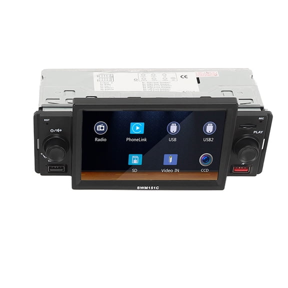 Riousery Single Din Car Stereo 5 inches / 12.7 cm Touchscreen with Backup Camera Bluetooth 5.1 Mirrorlink Car MP5 Player