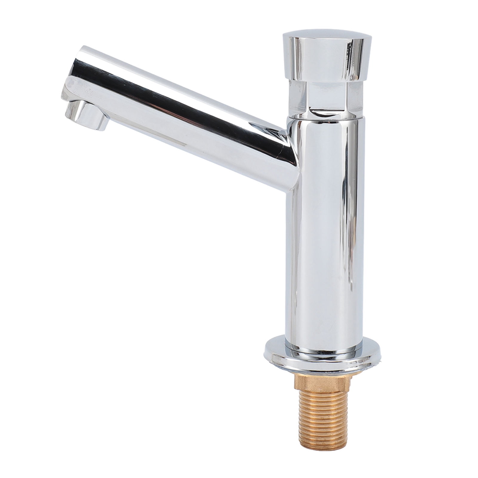 Riousery Single Handle Angled Delayed Bathroom Sink Faucet, Stainless Steel & Copper Water Tap for Home and Hotel (13.78 inches / 350 mm)