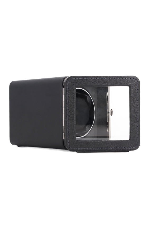 Single Watch Winder Box PU Leather Automatic Rotating 5 Modes USB-C Power with Ambient Light Black 6.42 inches / 16.3 cm