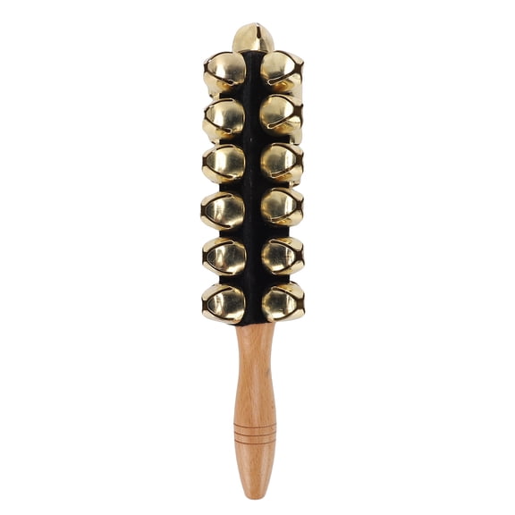 Riousery Sleigh Bell Beechwood Handheld Percussion Instrument, 25 Bells for Xmas Carols, Parties, Music Training & Stage Performances