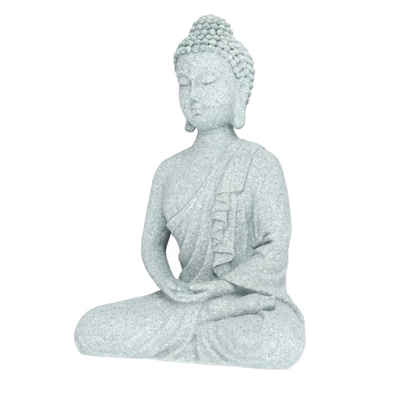Riousery Small Buddha Decoration Exquisite Craftsmanship Green Sandstone Buddha Ornaments for Fish Tank Calm Buddha 6.69 inches / 17 cm