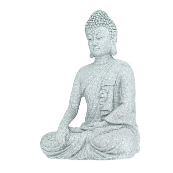 Riousery Small Buddha Decoration Exquisite Craftsmanship Green Sandstone Buddha Ornaments for Fish Tank Zen Sitting Buddha 6.69 inches / 17 cm