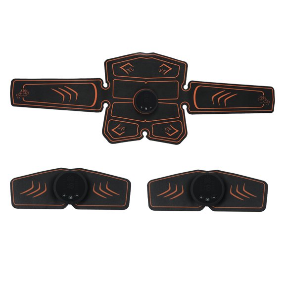 Riousery Smart Abs Stimulator Abdominal Muscle Toner Abs Muscle Trainer 12 Modes 19 Levels Intensity Body Fitness Shaping Massage Patch Unisex Rechargeable Home Gym Training Belt 9.84x7.48 Inches