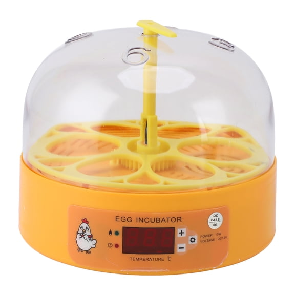 Riousery Smart Egg Incubator for Hatching 6 Eggs, Manual Egg Turning Poultry Hatcher with Precise Temperature Control for Chickens, Ducks, and Birds, Educational Hatcher for Kids (9.1 x 9.1 x 8.3 in)