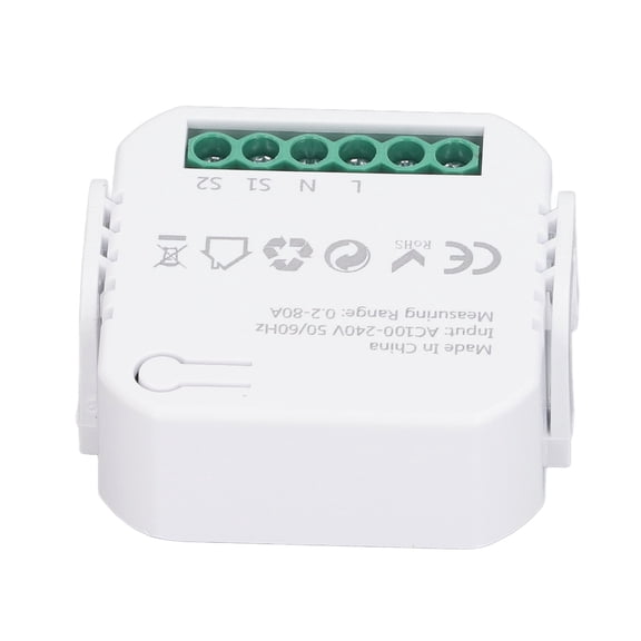 Riousery Smart Energy Meter Real Time APP Electricity Consumption Monitor with 2x80A Current Transformer AC100-240V Black
